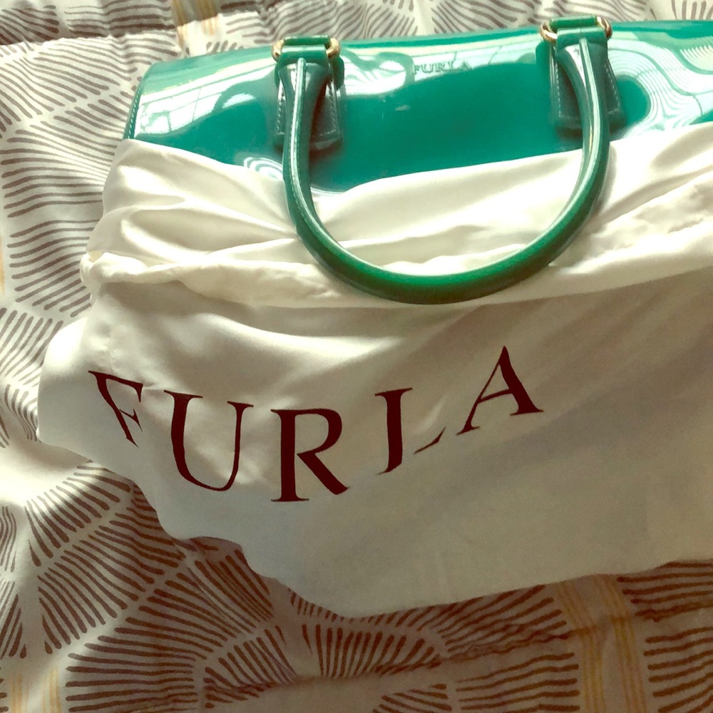 Designer FURLA Candy Bag Turquoise Greenish Color
